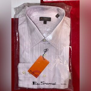 Ben Sherman pin stripe/satin stripe-light pink men’s shirt-NWT-Neck size 15.5